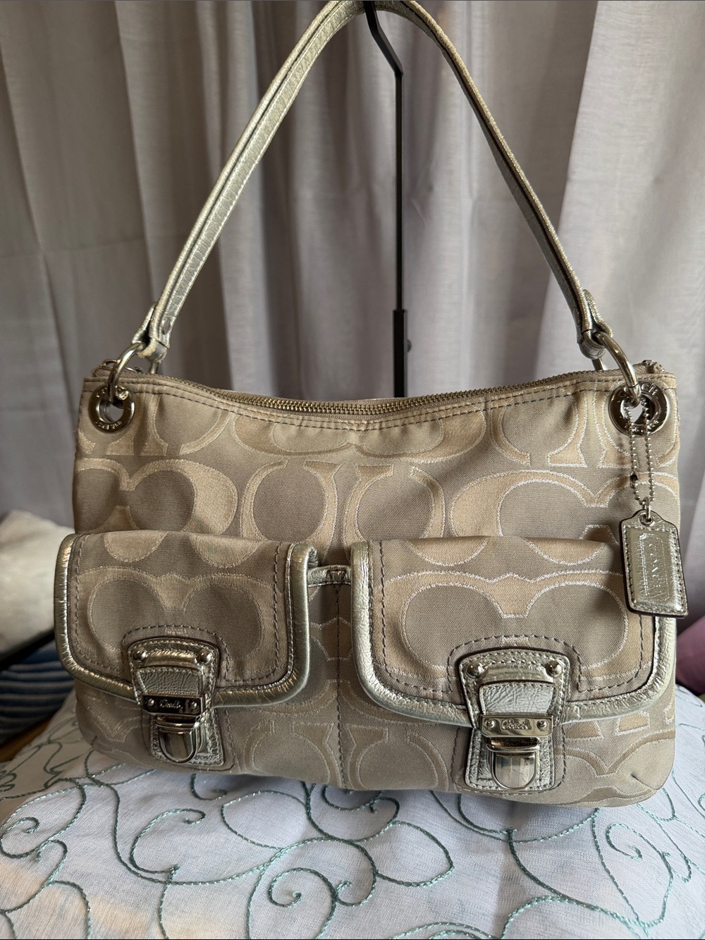 Coach Poppy Signature Sateen Hippie Shoulder Bag (style #18980)